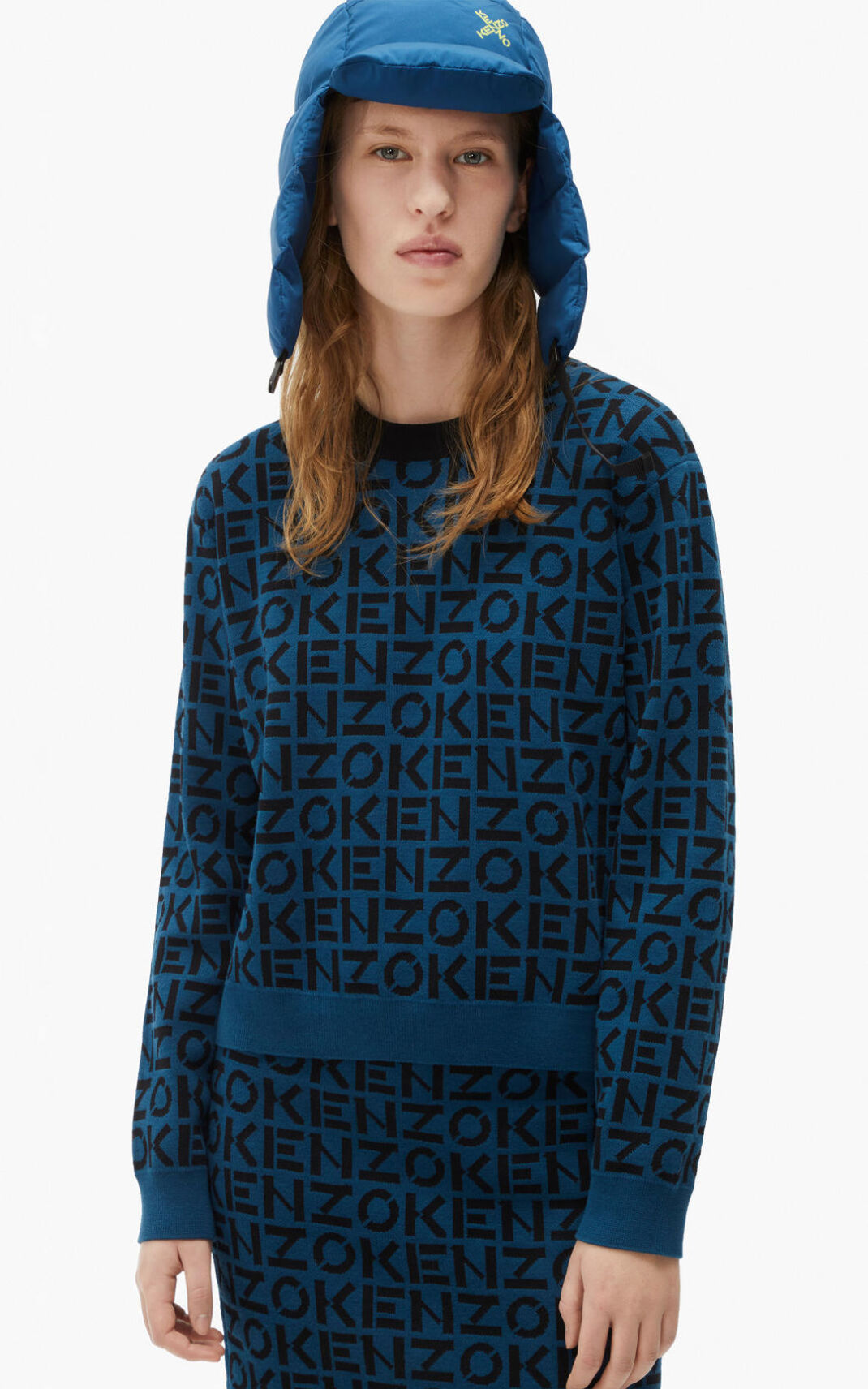 Kenzo Sport monogram Pulóver Női Sötét Kék | ID.836243